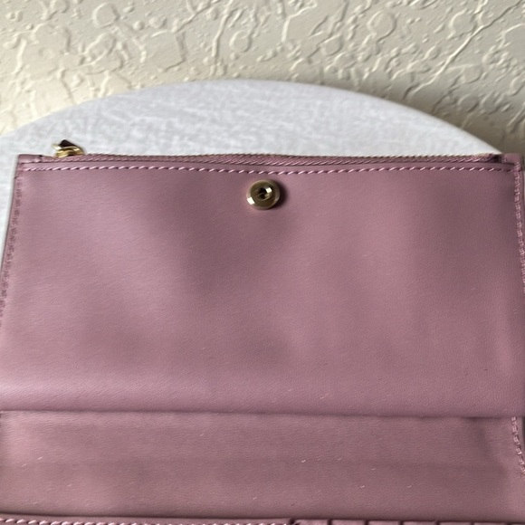 Kate Spade: Plum Purple Leather Bifold Card Wallet- Snap Closure - Picture 8 of 16